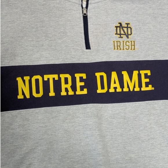 Notre Dame Fighting Irish Fleece Quarter Zip Pullover Sweater Fanatics College - Picture 3 of 4